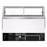 Štand za sladoled THEO - 1 736 mm - Ventilirano hlađenje - s LED rasvjeta - za 18x 5 litara posuda za sladoled - Bijela