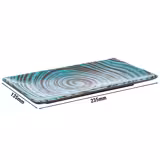 (6 pcs) Plateau de présentation - CANCUN - Mélamine - 235x135mm - Hauteur:15mm - Bleu/Bronze - empilable - compatible lave-vaisselle