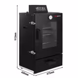 Compact Fumoir électrique professionnel - Commande électronique - 3 étagères et porte vitrée - 475x450mm - Noir