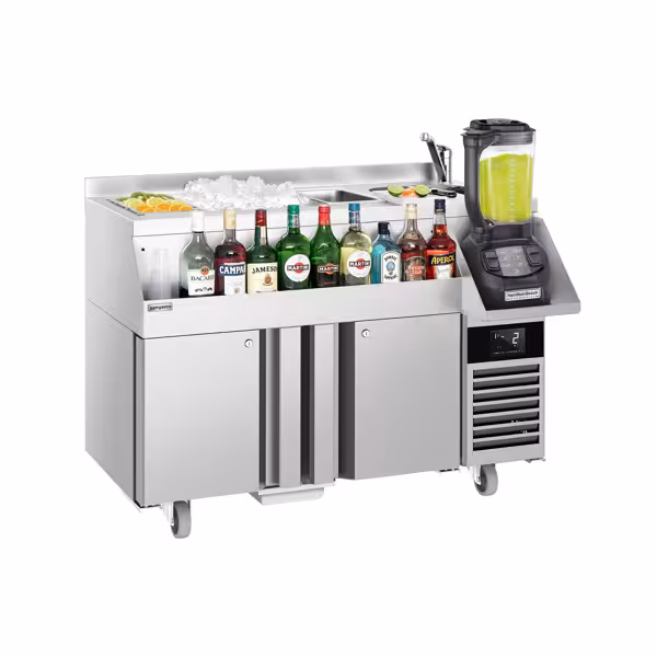 Cocktail voorbereidingstafel - 1200mm - 150L - 2 deuren & 230V stopcontact