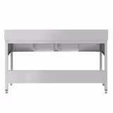 Plonge en inox ECO - 2000x600mm - avec étagère basse - 2 bacs au centre