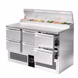 Přípravný chladicí stůl PREMIUM - 1368x700 mm - 6 zásuvek - pro 8× GN 1/6