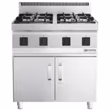 Fogão a gás - 4 queimadores (14 kW) com chama piloto - incl. Subestrutura com 2 portas