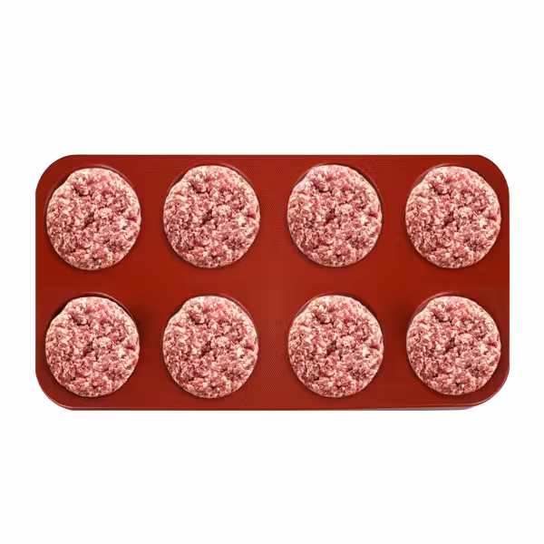 Presse à frikadelles / hamburgers – plastique – moyenne – Ø 100 mm – 8 trous – 125 grammes