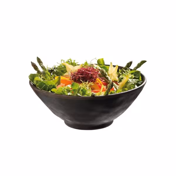 (6 pieces) Bowl - MARONE - Melamine - 1 Liter - Ø 210mm - Black/Brown