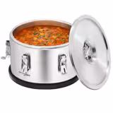 Contenitore termico per alimenti in acciaio inox - 10,0 L - altezza 220mm - base antiscivolo in gomma