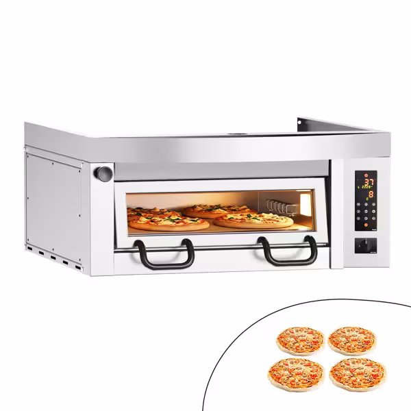Elektryczny Piec do pizzy - 4 x Ø34cm - Panel dotykowy - z okapem