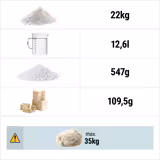 Teigknetmaschine - 80 Liter / 35 kg - mit festem Kessel - 400 V
