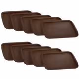 (10 Stück) Serviertablett - ABS Kunststoff - 530x370mm - Braun