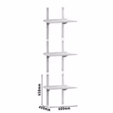 Étagère murale ECO en inox - 600 × 400 mm - avec 3 étages