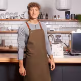 KARLOWSKY | Recycled Bib Apron Green Generation Cross-Back Leather Straps – Cinnamon - 70x85 cm