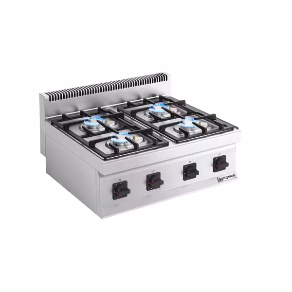 Cuisinière à gaz - 14 kW - 4 brûleurs