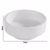 (6 unid) Ramequim - ASIA PLUS - melamina - 40ml - redonda - Ø 75mm - Profundidade: 30mm - Branco