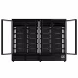 Murale Refrigerato Professionale - 2520mm - 1900l - +2°/+8°C - con 4 porte a battente in vetrocamera & 5 ripiani - Nero opaco