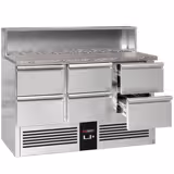 Saladette PREMIUM - 1368mm - 402 liter - 6 lades - met GN‑inleg voor 8x GN 1/6 & rvs deksel