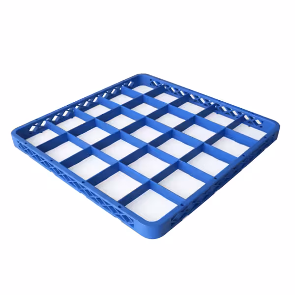 Commercial Dishwasher Glass Rack Extender 1/1 – 25 Compartments – Blue