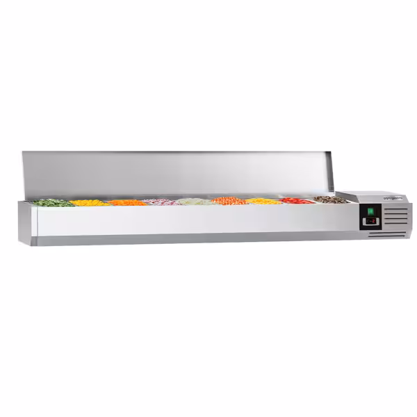 Vitrină frigorifică de ingrediente PREMIUM - 2000x395 mm - 9x GN 1/3