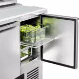 Saladette PREMIUM - 900mm - 2 Türen - mit Einlass für 4x GN 1/3 & Glasdeckel