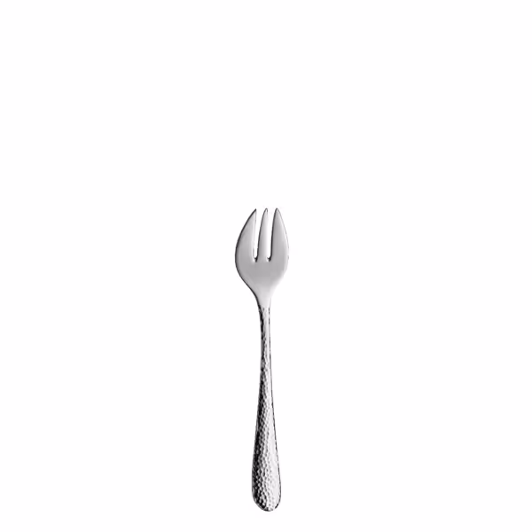 (12 pieces) WMF | Sitello Oyster Fork – 18/10 Stainless Steel - 147 mm - Polished - Hammered Finish