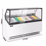 Štand za sladoled THEO - 1 771 mm - Ventilirano hlađenje (Umluft) - s LED rasvjetom - za 9x 5 litara posuda za sladoled - Bijela