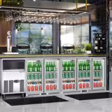 Ψυγείο μπαρ Back Bar βιτρίνα - 1350 mm - 320 l - με 3 ανοιγόμενες γυάλινες πόρτες - γκρι