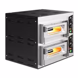 Horno para pizza eléctrico - 2 cámaras - piedra refractaria - 1+1x Ø35cm - 230V - Manual - hasta 450°C