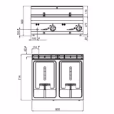 Kaksiosainen sähkökäyttöinen rasvakeitin - 2 x 10 l - 18,0 kW - 400 V