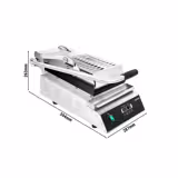 Kontaktní gril / hamburger gril - 2,8 kW - digitální - desky: žebrovaná nahoře i dole - Grilovací plocha: 223x380 mm