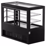 Vitrine de comptoir réfrigérée - 780L - 1610mm - Double vitrage - portes coulissantes vitrées arrière - Noir