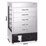 Commercial steam cooker - 2.5 kW - manual - incl. steaming cabinet attachment with 5 drawers