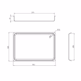 Serving Tray - Stainless Steel - with Rim - 393x268x70mm