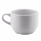(12 pieces) Porcelain Espresso Cup Set – White - Stackable - Dishwasher Safe