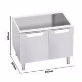 Soubassement - 800x560x600mm - Inox AISI 304 - 2 portes - charnières à droite et à gauche - Série Lorenzo 700