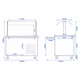 Buffetwagen koud DANZIG - 1300mm - voor 3x GN 1/1 - met dienbladslide - zwart