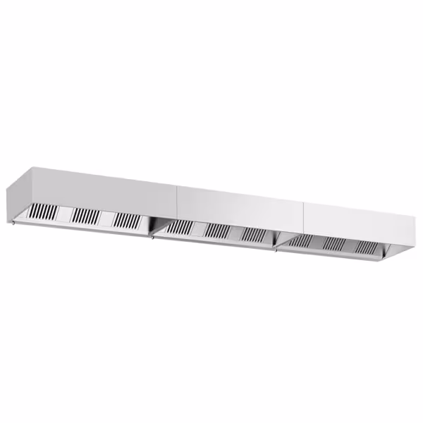 Commercial Wall-Mounted Extractor Hood – 6000mm – with Baffle Filters & Lighting