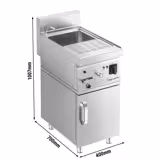 Elektro Nudelkocher mit Wasserhahn - 26 Liter - 6 kW - inkl. Unterbau mit 1 Tür