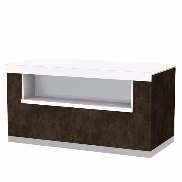 Buffet neutro PRAG - 1100x1000x900mm - piano in vetroceramica SCHOTT | con LED | pannelli laterali rimovibili | piedini regolabili in altezza | rivestimento base rimovibile | montato | 98kg - incl. Kit ruote