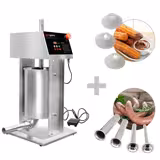 Mașină electrică de umplut cârnați și churros - 12 litri - 90 wați - oțel inoxidabil - incl. 4 accesorii pentru umplut cârnați și 3 accesorii pentru churros