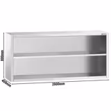 خزانة حائط ستانلس ستيل PREMIUM - 2000x400mm - بدون باب انزلاقي - ارتفاع 800 mm