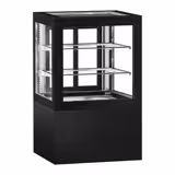 Cukrárenský pult Jakob - 370 l - 810 mm - 1 posuvné skleněné dveře - s 2 policemi - černá