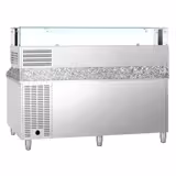 Pizzakühltisch PREMIUM - 2000x800mm - mit 3 Türen - inkl. Kühlaufsatzvitrine LED - 9x GN 1/3