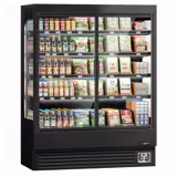 Supermarkt-wandkoelmeubel - 1524mm - 693 liter - van 1 tot 5 °C - met 2 dubbelglas glazen draaideuren & 4 schappen - zwart