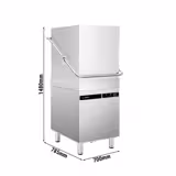 Doorschuifvaatwasser - Mand 500x500mm - Touchscreen - 9,66kW - met zeep-/wasmiddelpomp, naglanspomp & afvoerpomp