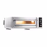 Commercial Electric Pizza Oven – Single Deck, Manual, Stone Base – 4× Ø34 cm – 450 °C – Larger footprint (Ø34)