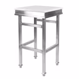 Hakbloktafel van polyethyleen - 500x500mm - met RVS frame - 80mm dik