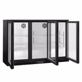 Banco Frigo Bar - 1350mm - 320Litri - con 3 porte in vetro a battente - Nero