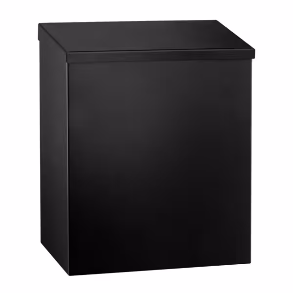 Afvalbak - gesloten - 7 liter - 240x110x290mm - zwart - RVS