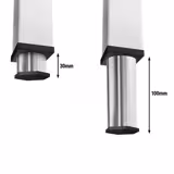 Mesa de trabajo de acero inox.  PREMIUM - 2,0 m - con dos estantes