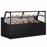 Banco gastronomia professionale - 1955x910mm - Ventilata - 254 L - Colore Nero - Doppi vetri - con 1 ripiani