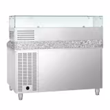 Commercial Pizza Prep Counter - Granite Top ECO - 1500x800mm - with 1 doors & 7 drawers - incl. refrigerated topping unit - 6x GN 1/3